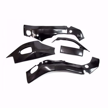 Picture of Carbon Racing frame and swingarm protector set suitable for Suzuki GSXR 1000 K5/K6