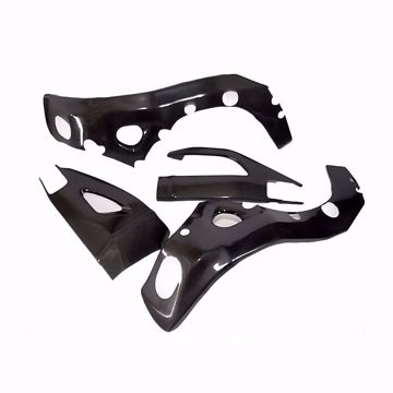 Picture of Carbon Racing frame and swingarm protector set suitable for Suzuki GSXR 1000 K7/K8