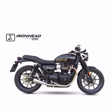 Picture of IRONHEAD Rear silencer FULL LINE, suitable for Triumph Street Twin 900 EFI ABS