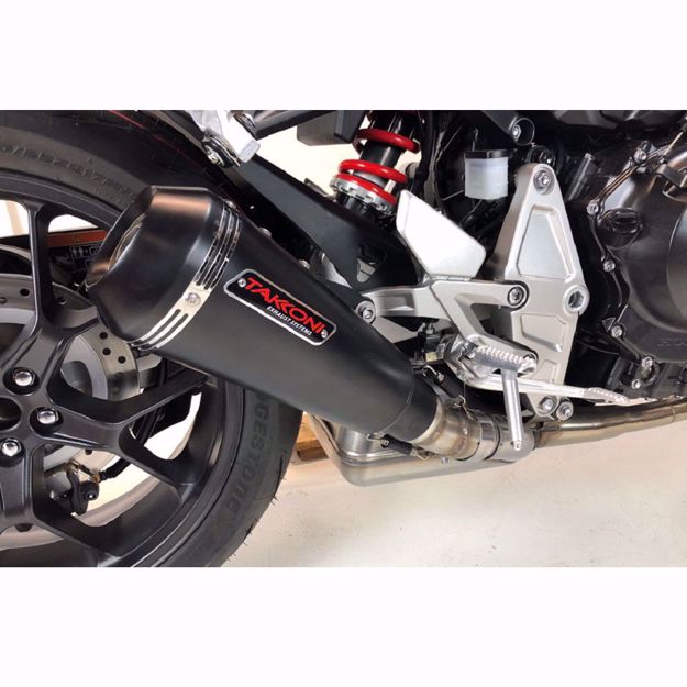 Bild von TAKKONI Endschalldämpfer, schwarz, passend für Honda CBR 500 R, CB 500 F, CB 500 X